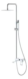 Boheme Q Душевая стойка: смеситель, ручной душ 1 вид струи, шланг, верхний душ 20 см, цвет: chrome 148-CRCR