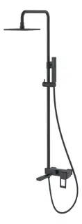 Boheme Q Душевая стойка: смеситель, ручной душ 1 вид струи, шланг, верхний душ 20 см, цвет: black 148-BB