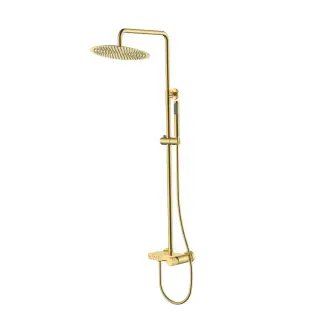 Boheme Stick Linea Душевая стойка: смеситель, ручн. душ 1 вид струи, верх. душ 30 см, цвет: gold 128-GG.3