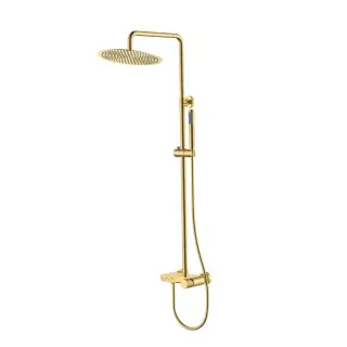 Boheme Stick Spirale Душевая стойка: смеситель, ручн. душ 1 режим, верх. душ 30 см, цвет: gold 128-GG.4