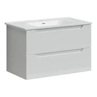 Тумба подвесная SANCOS Норма 2.0 (Norma 2.0) 790х450х500, c двумя ящиками оснащенными доводчиками, белый глянец, арт. NR2.080W