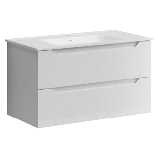 Тумба подвесная SANCOS Норма 2.0 (Norma 2.0) 890х450х500, c двумя ящиками оснащенными доводчиками, белый глянец, арт. NR2.090W