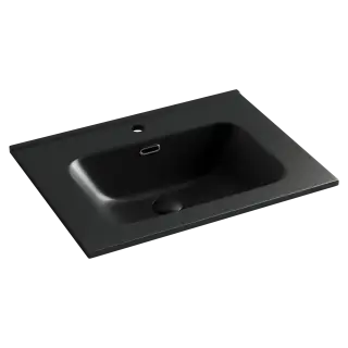 Умывальник накладной прямоугольный (цвет Черный Матовый) Element 610*465*180мм