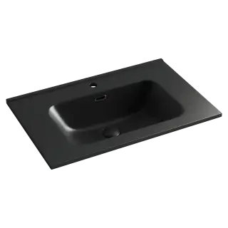 Умывальник накладной прямоугольный (цвет Черный Матовый) Element 710*465*180мм
