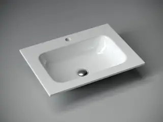 Раковина накладная Grace прямоугольная, с отверстием под смеситель, 610*457*137 мм, цвет белый