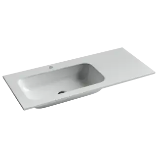 Раковина накладная Grace прямоугольная 1010*457*137мм, чаша слева, с отверстием под смеситель, цвет белый