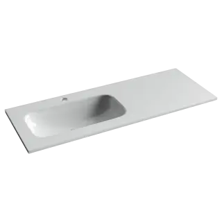 Раковина накладная мебельная Grace прямоугольная 1210x457x137 с чашей слева и отверстием под смеситель цвет белый CN7020