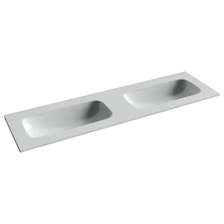 Раковина накладная мебельная Grace прямоугольная 1610x457x137 с двумя чашами без отверстий под смеситель цвет белый CN7023wx