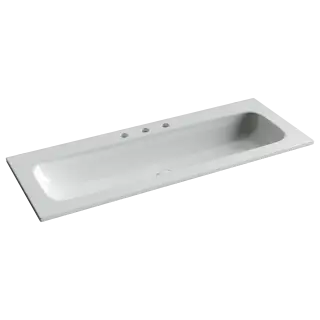 Раковина накладная мебельная Grace прямоугольная 1210x457x137 с тремя отверстиями под смеситель цвет белый CN7024