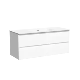 Тумба подвесная SANCOS Libra 1190х450х500, c двумя ящиками оснащенными доводчиками, белый глянец , арт. LB120-1W