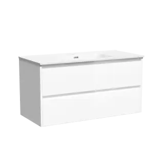 Тумба подвесная SANCOS Libra 990х450х500, c двумя ящиками оснащенными доводчиками, белый глянец , арт. LB100W