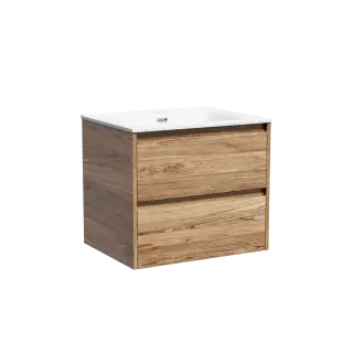 Тумба подвесная SANCOS Libra 590х450х500, c двумя ящиками оснащенными доводчиками, дуб чарльстон, арт. LB60ECH