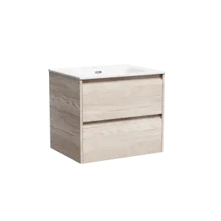 Тумба подвесная SANCOS Libra 590х450х500, c двумя ящиками оснащенными доводчиками, дуб галифакс натуральный, арт. LB60EG