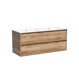 Тумба подвесная SANCOS Libra 1190х450х500, c двумя ящиками оснащенными доводчиками, дуб чарльстон, арт. LB120-2ECH