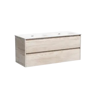 Тумба подвесная SANCOS Libra 1190х450х500, c двумя ящиками оснащенными доводчиками, дуб галифакс натуральный, арт. LB120-2EG