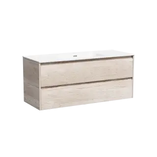 Тумба подвесная SANCOS Libra 1190х450х500, c двумя ящиками оснащенными доводчиками, дуб галифакс натуральный, арт. LB120-1EG