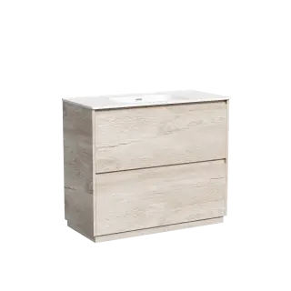 Тумба под раковину SANCOS Libra Floor напольная,  990х450х840, c двумя ящиками оснащенными доводчиками, дуб галифакс натуральный, арт. LB100FEG