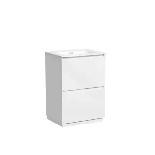 Тумба под раковину SANCOS Libra Floor напольная,  590х450х840, c двумя ящиками оснащенными доводчиками, белый глянец , арт. LB60FW