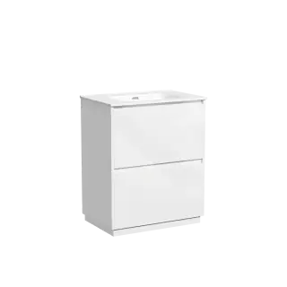 Тумба под раковину SANCOS Libra Floor напольная, 690х450х840, c двумя ящиками оснащенными доводчиками, белый глянец , арт. LB70FW