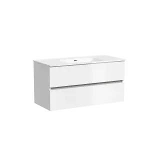 Тумба подвесная SANCOS Urban 990х450х550, c двумя ящиками оснащенными доводчиками, белый глянец , арт. UR100W