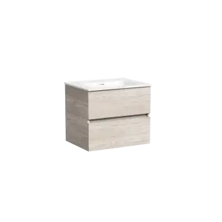 Тумба подвесная SANCOS Urban 590х450х550, c двумя ящиками оснащенными доводчиками, дуб галифакс натуральный , арт. UR60EG