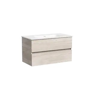 Тумба подвесная SANCOS Urban 890х450х550, c двумя ящиками оснащенными доводчиками, дуб галифакс натуральный , арт. UR90EG