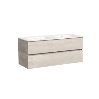 Тумба подвесная SANCOS Urban 1190х450х550, c двумя ящиками оснащенными доводчиками, дуб галифакс натуральный , арт. UR120-2EG