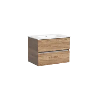 Тумба подвесная SANCOS Urban 690х450х550, c двумя ящиками оснащенными доводчиками, дуб чарльстон , арт. UR70ECH