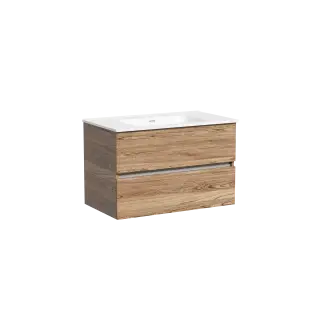 Тумба подвесная SANCOS Urban 790х450х550, c двумя ящиками оснащенными доводчиками, дуб чарльстон , арт. UR80ECH