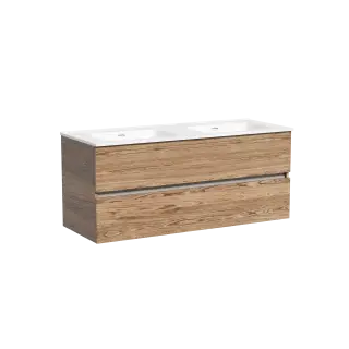 Тумба подвесная SANCOS Urban 1190х450х550, c двумя ящиками оснащенными доводчиками, дуб чарльстон , арт. UUR120-2ECH