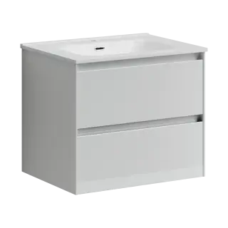 Тумба подвесная SANCOS Cento 590х450х500, c двумя ящиками оснащенными доводчиками,белый глянец, арт. CN60W