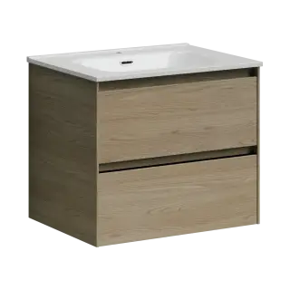 Тумба подвесная SANCOS Cento 590х450х500, c двумя ящиками оснащенными доводчиками, карпатская ель, арт. CN60KE