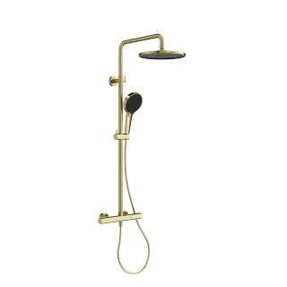 Душевая стойка с термостатом SANCOS Этна (Etna), брашированное золото, PVD покрытие, арт. SC9007BG