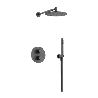 Душевой комплект с термостатом SANCOS Этна (Etna), с внутренней частью, черный матовый, арт. SC9010MB
