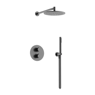 Душевой комплект с термостатом SANCOS Этна (Etna), с внутренней частью, вороненая сталь арт. SC9010GG