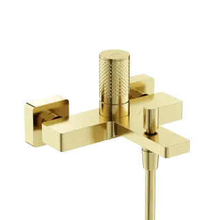 Смеситель для ванны и душа SANCOS Звено (Nexus), брашированное золото, PVD покрытие, арт. SC9014BG