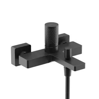 Смеситель для ванны и душа SANCOS Звено (Nexus), черный матовый, арт. SC9014MB