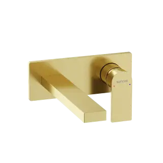 Смеситель для раковины SANCOS Студия (Studio) c внутренней частью, брашированное золото, PVD покрытие, арт. SC9017BG