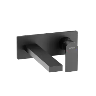 Смеситель для раковины SANCOS Студия (Studio) c внутренней частью, черный матовый, арт. SC9017MB