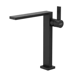 Смеситель для раковины высокий SANCOS Линн (Linn), черный матовый, арт. SC9020MB