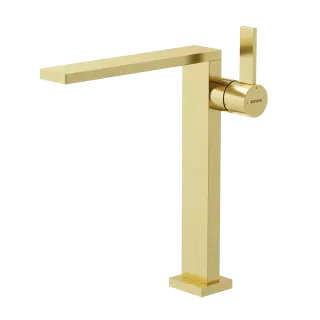 Смеситель для раковины высокий SANCOS Линн (Linn), брашированное золото, PVD покрытие, арт. SC9020BG