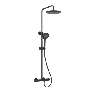 Душевая стойка SANCOS Гейм (Game) для душа с термостатическим смесителем, верхним и ручным душем, цвет черный матовый, арт. SC3002MB