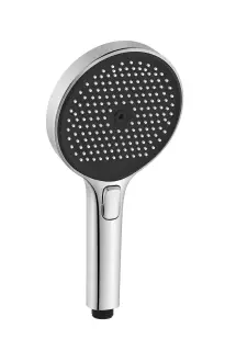 Душевая лейка SANCOS Крона (Nok) круг (round), кнопочное управление, диаметр 130 мм, 3 режима, цвет хром/черный матовый, арт SC6001CH-B