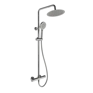 Душевая стойка SANCOS Канедo (Kanedo) с термостатом с верхним душем Ø245 мм, ручным душ Ø120 мм, 4 режима хром SC7200CH