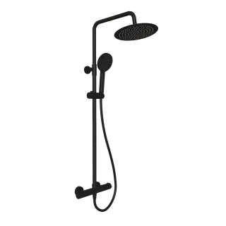 Душевая стойка  SANCOS Канедo (Kanedo) с термостатом с круглым верхним и ручным душем Ø120 мм  4 режима,  матовый черный SC7100MB