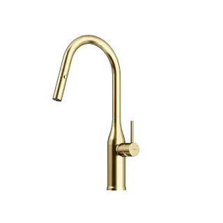 Смеситель для кухни SANCOS Гранд (Grand) с вытяжным изливом, цвет брашированное золото, ПВД(PVD) покрытие, арт. SC4002BG