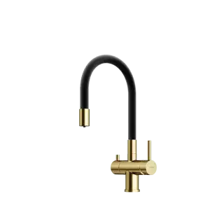 Смеситель для кухни SANCOS Лучия (Lucia) с возможностью подключения фильтра для воды, цвет брашированное золото, ПВД(PVD) покрытие, арт. SC4004BG