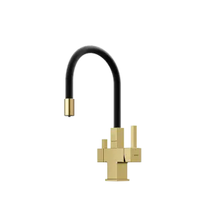 Смеситель для кухни SANCOS Арно (Arno) с возможностью подключения фильтра для воды, цвет брашированное золото, ПВД(PVD) покрытие, арт. SC4005BG