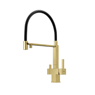 Смеситель для кухни SANCOS Моро (Moro) с возможностью подключения фильтра для воды, цвет брашированное золото, ПВД(PVD) покрытие, арт. SC4006BG