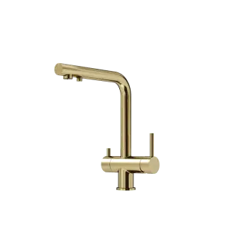 Смеситель для кухни SANCOS Фостер (Foster) с возможностью подключения фильтра для воды, брашированное золото, арт. SC4014BG